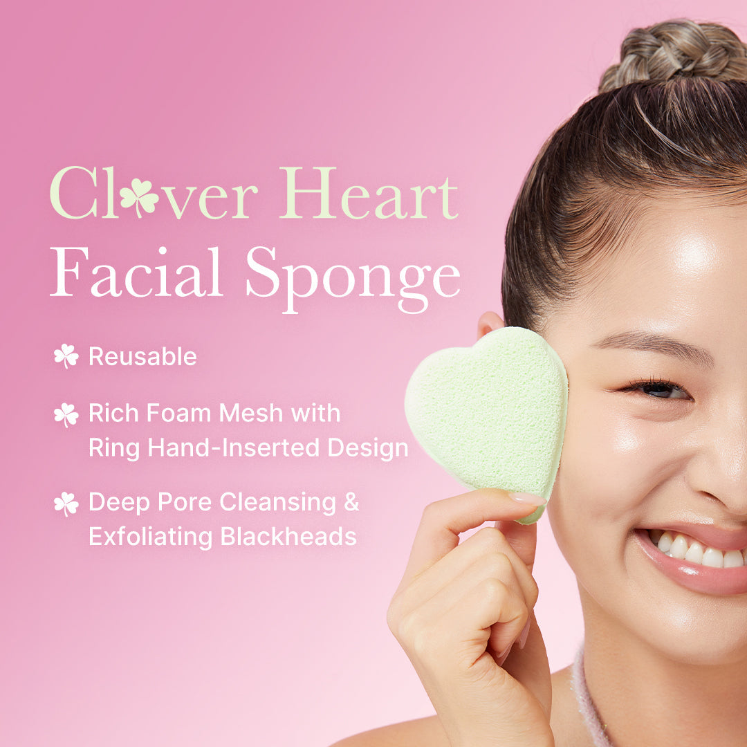 Clover Heart Facial Sponge A5