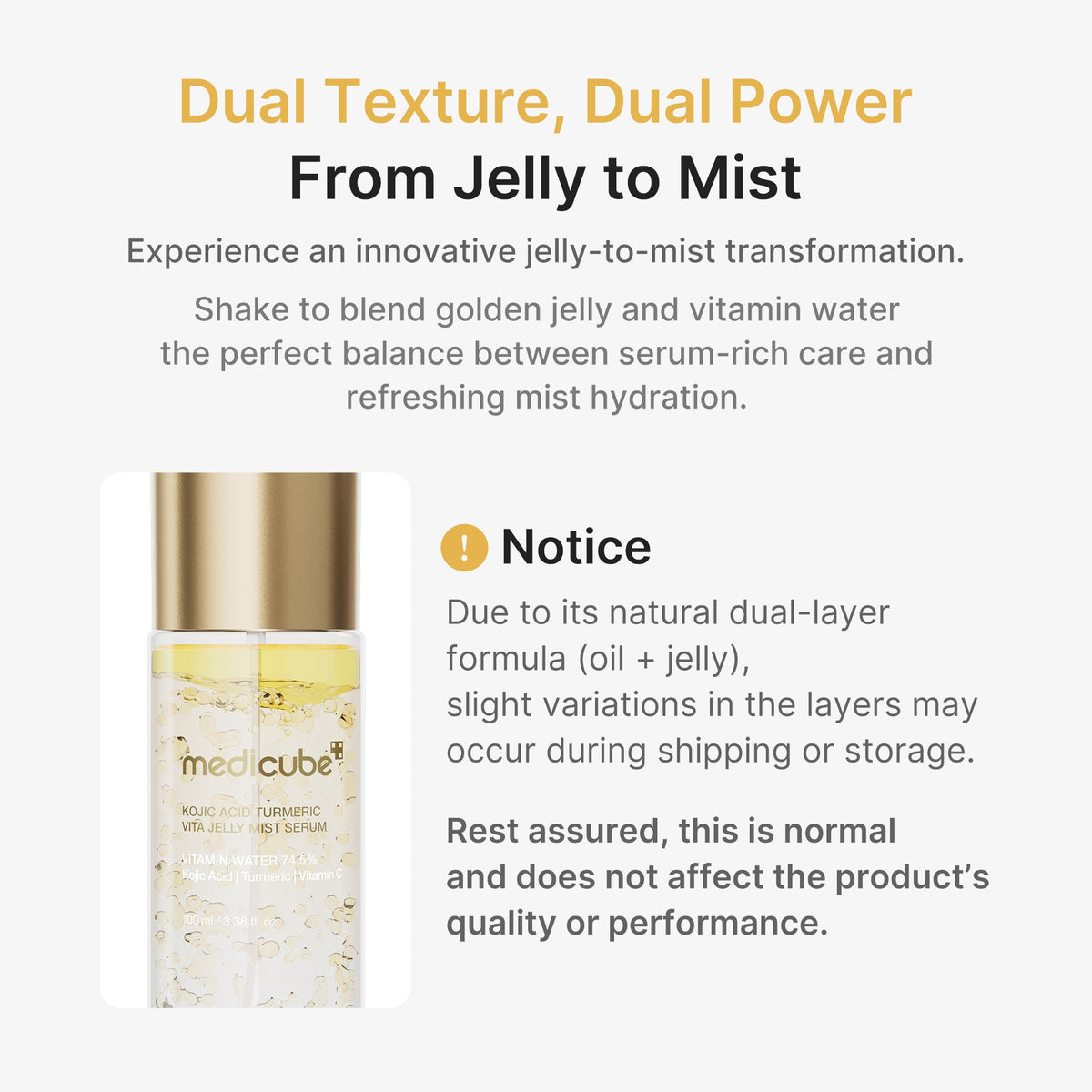 Kojic Acid Turmeric Vitamin Gold Jelly Mist Serum M5